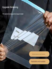 45 Stücke wiederverschließbare Lebensmittel-Aufbewahrungsbeutel (enthält 10 große Beutel + 15 mittlere Beutel + 20 kleine Beutel), verstärkte Gefrierbeutel, geeignet für Mikrowellenerwärmung, blau, für langfristige Lebensmittelaufbewahrung und -organisation, transparente PE-Reißverschlussbeutel, geeignet für Küchen-Lebensmitteltrennung und Snackaufbewahrung