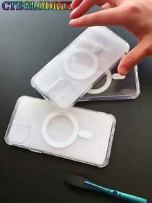 高端磁性透明手机壳兼容 17、16、15、14、13 和 12 17 Pro Max 型号，专为无线充电和抗震而设计，具有 35-40 个强力磁铁，亚克力背面保持透明而不会变黄。 - 無色 - 查看 9