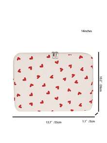 1pc 11"/13"/15" Student Laptop Sleeve, Red Heart Print Casual Unisex Laptop Bag, Protective Case, File Bag, Notebook Sleeve, Laptop Carrying Bag, Compatible With MacBook, HP, ASUS, Suitable For Girls, Teens, Boys, College Students, 9-15" Tablet Sleeve, Compatible With IPad Air 4/5, IPad Pro Autumn University Essentials Laptop Bag For Women Mac Book Case Back To School
