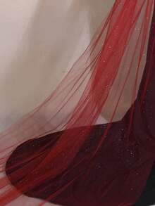 1 chiếc mũ đội đầu cô dâu bằng vải tuyn màu đỏ tía đính sao và ngọc trai giả, phù hợp cho lễ cưới, tiệc chiêu đãi, lễ đính hôn, trang phục mùa thu dành cho nữ, phụ kiện ngày Valentine. - V267 - Xem 14