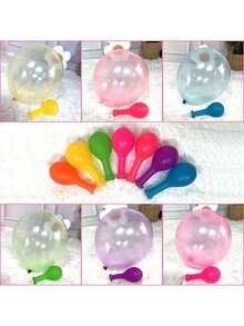 Bộ 10/20/50/100 quả bóng bay neon hỗn hợp và màu trơn, thích hợp cho tiệc sinh nhật, trang trí đám cưới và các sự kiện khác, bề mặt trong suốt. - Nhiều màu - Xem 3