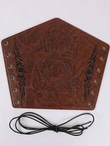 2 PC PU Leather Gauntlet Wristband Viking Leather Arm Guard Medieval Armor Bracers Leather Armband Wrist Guards Halloween Cosplay Props