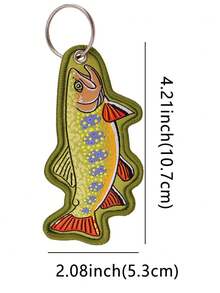 1pc 5color Vibrant Salmon Fish Keychain – Colorful Polyester Charm Double Stitching Unisex Fishing-Themed Gift & Outdoor Accessory For Backpacks Keys Tackle Boxes Mixed Colors Y2K