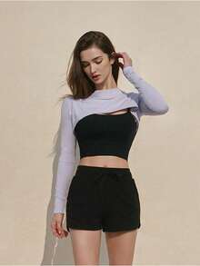 1 chiếc khăn quàng cổ nữ màu trơn, chất liệu viscose, cổ tròn, tay giả, có cổ áo, phụ kiện dài tay đa năng cho áo khoác màu trơn, áo cổ lọ. - Nhiều màu sắc - Tay áo raglan ngoại cỡ - Xem 5