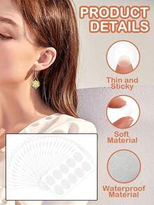 100/200/500 parches para lóbulos de la oreja, pegatinas de soporte para lóbulos de la oreja, pegatinas para pendientes, parches adhesivos para lóbulos de la oreja, parches de soporte para la oreja, elevadores y respaldos de pendientes utilizados para soportes, parches elevadores de pendientes, adecuados para usar pendientes durante mucho tiempo