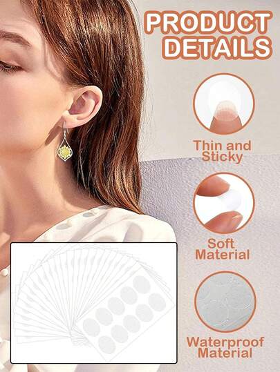 100/200/500 parches para lóbulos de la oreja, pegatinas de soporte para lóbulos de la oreja, pegatinas para pendientes, parches adhesivos para lóbulos de la oreja, parches de soporte para la oreja, elevadores y respaldos de pendientes utilizados para soportes, parches elevadores de pendientes, adecuados para usar pendientes durante mucho tiempo