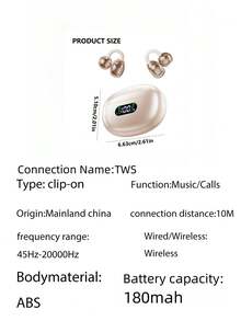 New Senyang True Wireless Clip-On Sports Headset Music Hanging Bluetooth Earpods Video Comfortable TWS HIFI Dolby Bass Stereo HD Calling Earphones Adapted For Android For Iphone Cellphone Gaming Earpieces Couples Business Smart Headphones - J86 - 查看 7