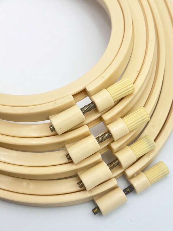 Aros decorativos ovalados dobles, aros de bordado de plástico de imitación de bambú, marcos de punto de cruz ovalados, punzones de tela de bordado, aros de bordado DIY