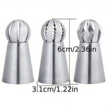 3Pcs, Russian Piping Head, Stainless Steel Pastry Head, Torch Russian Frosting Nozzle, Cupcake Cake Decoration, Puff Making, Baking Tools, Kitchen Gadgets, Kitchen Accessories, Home Kitchen Items - Bạc - Xem 8