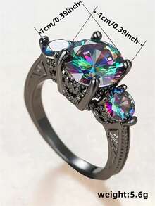 1 PC Charm Cubic Zirconia Ring For Men For Halloween Party Jewelry Gift