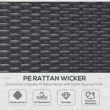 Outsunny Outsunny 7 Piece Patio Furniture Set, PE Rattan Outdoor Conversation Set With Sectional Sofa, Glass Tabletop, Cushions And Pillows For Garden, Lawn, Deck, Dark Brown And Navy Blue