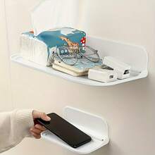 Mensola da parete moderna e salvaspazio - Design pieghevole senza foratura, scaffale di stoccaggio regolabile per bagno e decorazione della casa