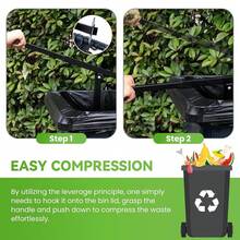 Large-Capacity Waste Compactor, Space-Saving Design, Garden Waste Compactor, Robust Construction, Easy To Operate - Black - View 8