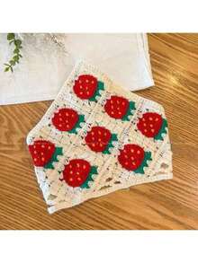 1 pieza/Set Diadema con diseño de cereza hueca y dulce en estilo INS, bufanda para mujer, banda para el cabello de otoño, accesorios para el cabello de mujer, pañuelo casual, banda para sudar, envoltorio para el cabello de invierno para atuendos de vacaciones de mujer