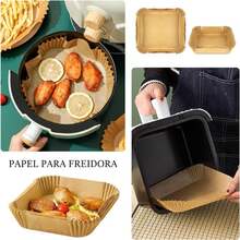 Papel para Freidora de Aire, Piezas Papel Encerado para Freidora de Aire, 6.3in Forro de Papel para Fryer de Grado Alimenticio,Sartén, Horno, Microondas yás - 1 - Ver 2