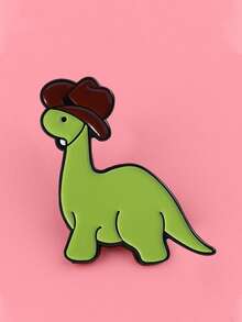 1 件装可爱恐龙珐琅胸针松针翻领别针徽章背包服装配饰卡通珠宝派对装饰礼物