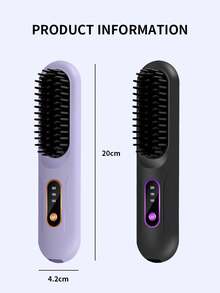 35瓦多功能直发器，男女通用陶瓷直发器，35瓦功率，USB充电，3600mAh长效电池，双功能直发梳，快速加热，保护头皮，便携式设计，适合旅行、出差，女士礼物 - 彩色 - 查看 10