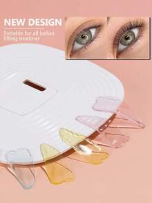 1 Pair Softening Lash Lift Pads, Reusable Eye Patches, Heart Shaped Lash Lift Shields For Perming Or Dyeing Eyelashes & Eyebrows, Self-Adhesive 3D Eyelash Curler Accessories Makeup Tools - Multicolor - View 3