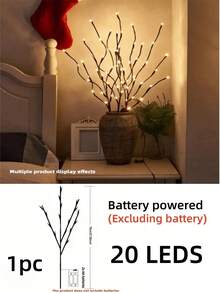 1pc 5.9ft/1.8m Artificial Tree Branch Lamp, Soft & Flexible Willow Branch Design, USB Powered, 8 Lighting Modes, Suitable For Indoor Living Room & Bedroom Decor, Atmosphere Lighting, Party, Birthday, Christmas Decoration