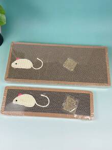 مجموعة من 2 لعبة قطط من الليف الخشن، لوح خدش من الورق المقوى المحشو بنبات القطط، لوح خدش بشكل فأر وسمكة، مستلزمات حيوانات أليفة