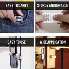 1/3/5件便携式旅行门锁，增强型旅行门锁，酒店门锁，公寓安全装置门闩 - 多色1 - 查看 7