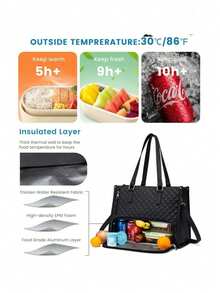 NEWHEY Lunch Tote Bag For Women, 15.6 Inch Laptop Bag With Insulated Lunch Compartment, Quilted Large Capacity Computer Handbag With Purse For Business, Work, Nurse, Office, Collage, Casual , Gifts For Women - Multicolor - View 2