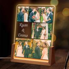 Customizable Photo LED Night Lamp, Customizable Photo Acrylic LED Night Light, Light Up Your Memories.A Unique Gift For Loved Ones On Anniversarie, Birthday, Valentine's Day, Or Anytime You Want To Express Your Love, Add Names & Your Favorite Photos. - YKL655-1-yD6RGBS-a - View 1