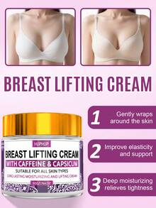 50g Women Bust Firming Cream - Caffeine & Glycerin Enriched Chest Tightening & Shaping Cream, Anti-Sagging Moisturizing Body Lotion, Enhances Skin Elasticity, Smooth & Soft Skin, Perfect Gift For Women On Halloween Or Christmas - Multicolor - View 3