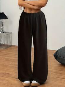 1PC Women's Casual Drawstring Wide Leg Pants Women's Loose Fit Straight Leg Drawstring Jogger Pants For Daily Wear Hiking Travel Trekking Running Cycling