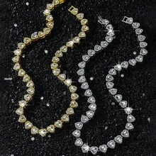 1pcs Heart Splicing Chain Necklace - 金色 - 查看 2