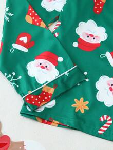 Conjunto de pijama de manga larga con estampado navideño para mujer, ropa de otoño