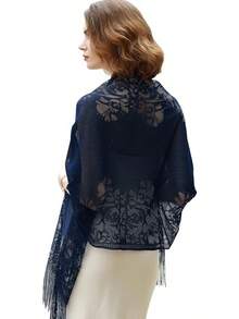 RIIQIICHY Shawls And Wraps For Evening Dresses Scarfs For Women Pashmina Wedding Formal Shawlhalloween - Navy-1 - View 12