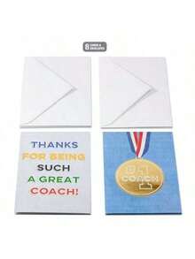 Thank You Cards With Envelopes For  Number 1  Medal 8Count