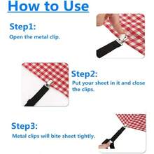 8/12 Piece Black Anti Slip Triangular Fixator, Elastic Bed Sheet Fixator, Suitable For Mattress Protective Covers, Sofa Cushions, Bed Covers - Multifunctional For Beds, Sofas, Chairs, And Easy To Use, Bedding Clip - 黑色 - 查看 2