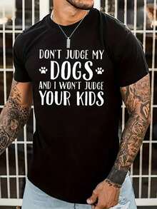 Maglietta divertente per amanti dei cani - Stampa grafica divertente, asciugatura rapida, traspirante, manica corta, casual, comoda, perfetta per corsa, allenamento, primavera, estate e attività all'aperto. Maglietta da uomo per adulti, W
