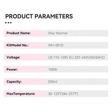 37PCS Digital Wax Warmer Kit With 6 Wax Beans, 10 Tools, Pre & After Wax Wipes – At-Home Hair Removal For Face, Arms, Legs, Bikini & Underarms - EU E Type Plug(220-240V) - View 4