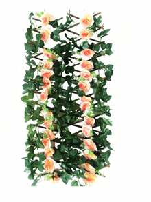 1pc Artificial Ivy Trellis Net, Artificial Plants, Expandable Fence, Wooden Lattice, Garden Decor Vines, Fake Greenery Leaf Fence, Privacy Screen, Adjustable, Suitable For Room Decor, Home Decor, Wall Decor, Bedroom Decor, Wedding Decor, Living Room Decor, Garden Decor, Outdoor Decor