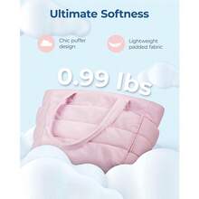 Sac fourre-tout pour femme, sac à main léger et moelleux avec compartiments, sac à bandoulière matelassé, sac à main en polyester, idéal pour les voyages, le travail et le fitness. - Rose bonbon - Voir 4
