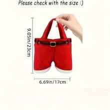 6pcs Santa Claus Pants Gift Bag - Made Of Red And White Polyester Fabric With A Gold Buckle, Perfect For Holiday Decoration, Party Gifts, Home And Kitchen Decor, Christmas Decoration, The Best Choice For Christmas