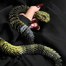 3D Printed Snake, 60cm Snake Ornament Ornament, Halloween Or Christmas Gift, 3D Printed Snake Pet With Movable Joints