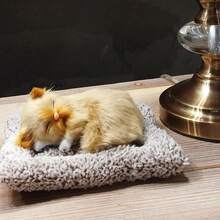 قطعة واحدة تمثال قطة بلاشية نائمة واقعية للديكور - متعدد الألوان - مشاهدة 14