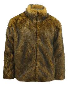 Herren Jacke mit Kunstpelzkragen, Kurze Jacke, Herbst/Winter