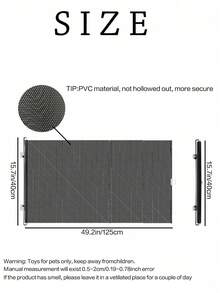 Puerta de versátil para mascotas - Puerta extensible para mascotas, portátil y ajustable - Puerta de para perros para interiores y exteriores - Fácil instalación como barrera para escaleras - Se puede usar para aumentar la altura de una puerta de para mascotas - Tela sin malla - Material de PVC - Negro - Ver 2