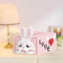 New Animal Building Block Tissue Box, Bear Building Block Tissue Box, Rabbit Building Block, DIY Assembly Tissue Box, Holiday Party Gift Toy, Gift For Friends And Family, Decorative Piece - Multicolor - View 12
