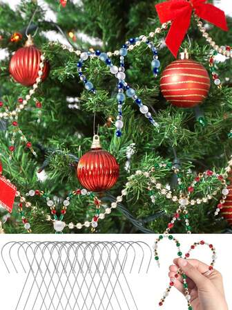 12/24 st. julgodis metalltråd gör-det-själv godisstångspärltråd för pärlsmycken band berlocker julfest julgransdekorationer