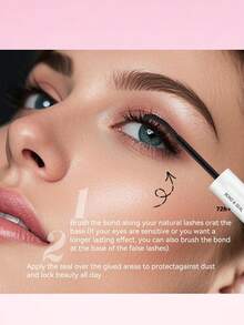 2-In-1 Eyelash Adhesive And Sealer, Suitable For Eyelash Clusters, 72-Hour Super Strong Hold, Long-Lasting And Non-Irritating, Suitable For Home DIY (Black Adhesive And Sealer, 10ml) - Dusty Purple - View 6