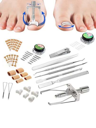Ingrown Toenail Treatment Kit, Ingrown Toenail Removal Tool Kit, Ingrown Toenail Corrector, Toenail Corrector Patch, Toenail Corrector Strips, Toenail File Lifter Pedicure Tool Kit