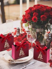 10 pudełek na prezenty świąteczne, mini pudełka na prezenty świąteczne ze wstążką, świąteczne pudełka na prezenty świąteczne - różne świąteczne torebki na słodycze na świąteczne przyjęcia, torebki do pakowania prezentów, dekoracje świąteczne do domu, dekoracje świąteczne, dekoracje świąteczne, torebki na prezenty noworoczne, świąteczne torebki do pakowania, torebka świąteczna, torebka na imprezę, świąteczne torebki na prezenty, torebki świąteczne (bordowe)