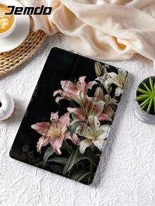 1 件干花画图案平板电脑保护壳，兼容 iPad 10.2 英寸、iPad Pro 2021/2020、iPad 第 9/10 代、iPad (A16) 11 英寸、第 11 代 2025、Galaxy Tab A8 10.5 英寸 2022、Matepad 10.4/Tab，防摔，带铅笔槽，支持睡眠/唤醒 - 彩色 - 查看 3