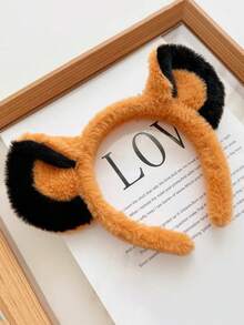 1 Pieza Diadema de Peluche de León - Una correa para orejas de animal de piel artificial suave, adecuada para fiestas de disfraces y eventos temáticos. Diadema de fiesta con forro negro, con un diseño interesante y un forro cómodo, es la opción perfecta para diversos regalos festivos y un regalo perfecto para amigos o parejas.